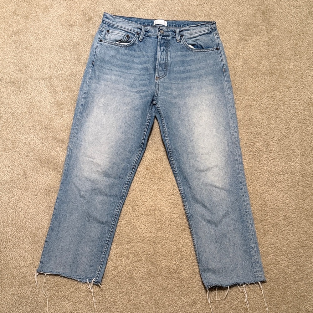 Boyish By Her Blue Frayed Hem Jeans